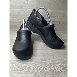 Dansko XP 2.0 Black Leather Slip On Clogs Slip Resistant Work Shoes EU 40 US 9.5